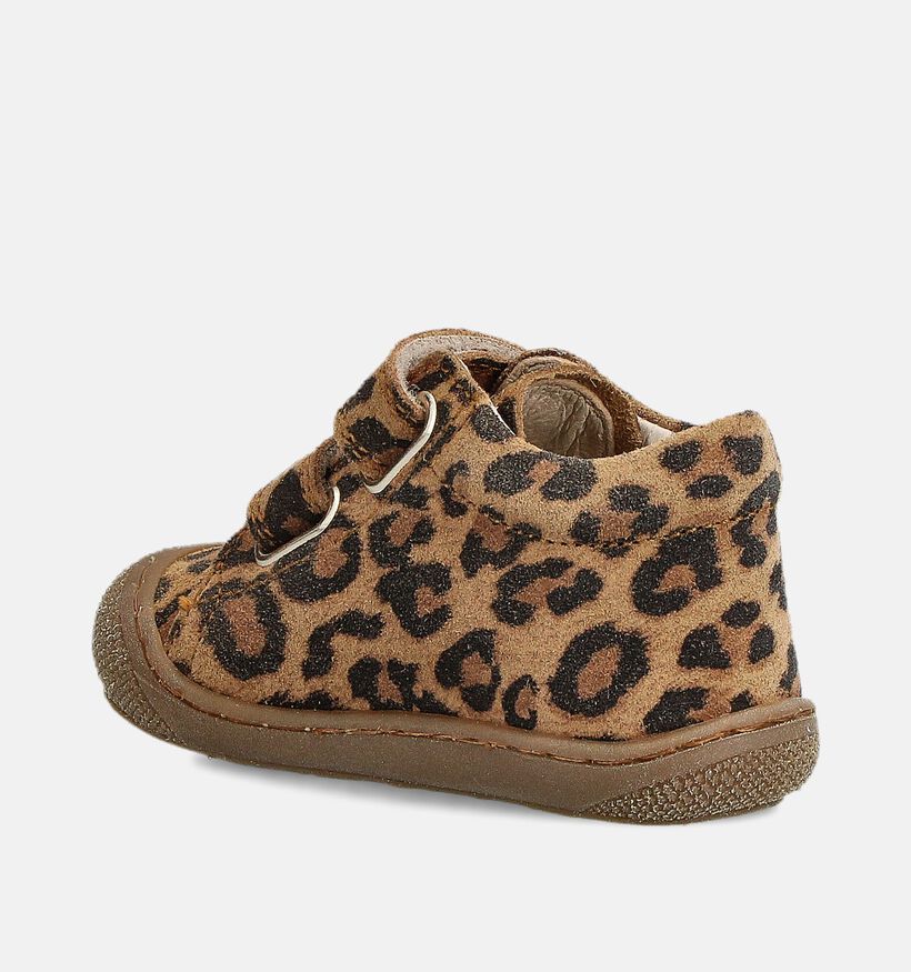 Naturino Cocoon Suede Bruine/Leopard Babyschoenen voor meisjes (364250) - geschikt voor steunzolen