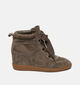 Steve Madden Mables Taupe Sneakers met Sleehak voor dames (381825)