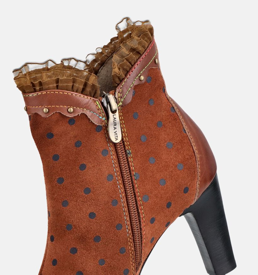 Laura Vita Alcbaneo 160 Bottines &agrave; talons en Cognac pour femmes (381115)