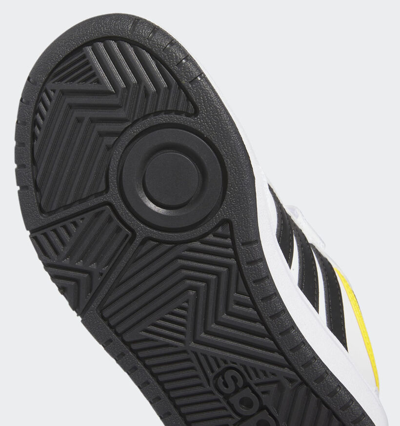 adidas Hoops 3.0 Baskets en Blanc/Jaune pour filles, garçons (366070) - pour semelles orthopédiques