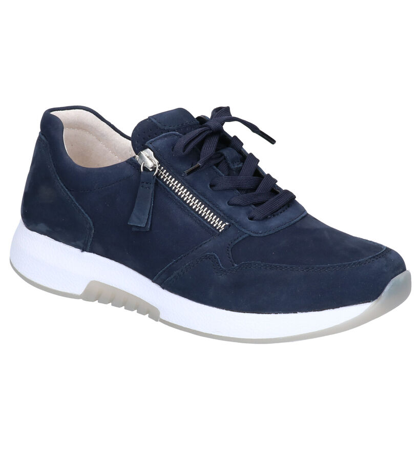 Gabor Rollingsoft Donkerblauwe Sneakers in nubuck (271525)