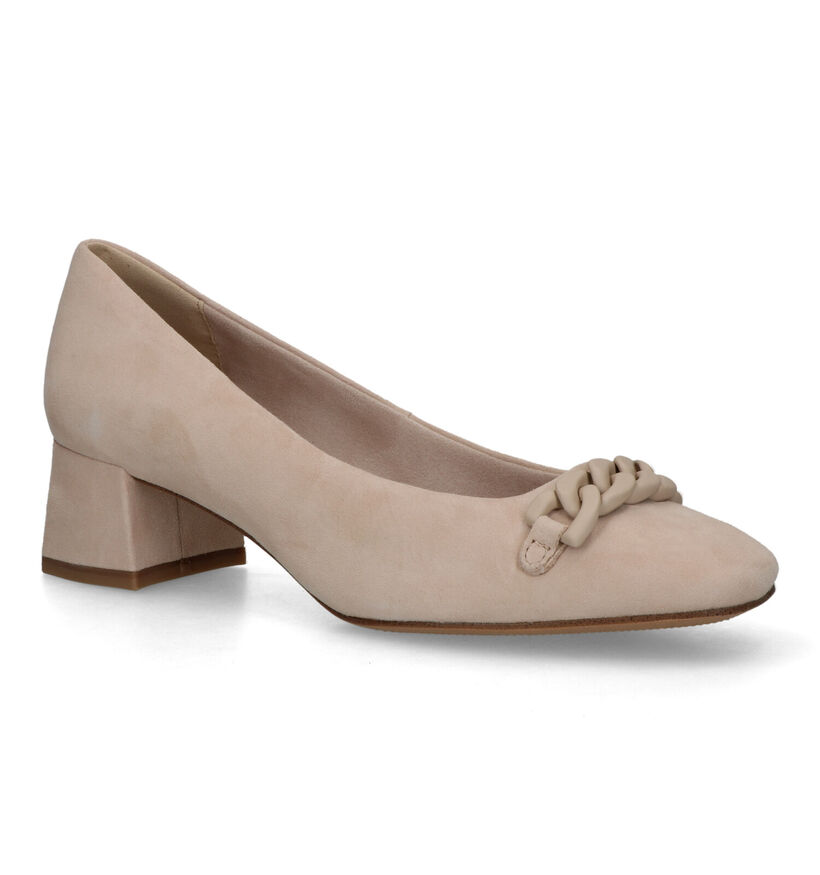 Tamaris Escarpins avec talon carré en Beige pour femmes (320489)