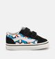 Vans Old Skool Painted Floral Baskets en Noir pour filles (368965)