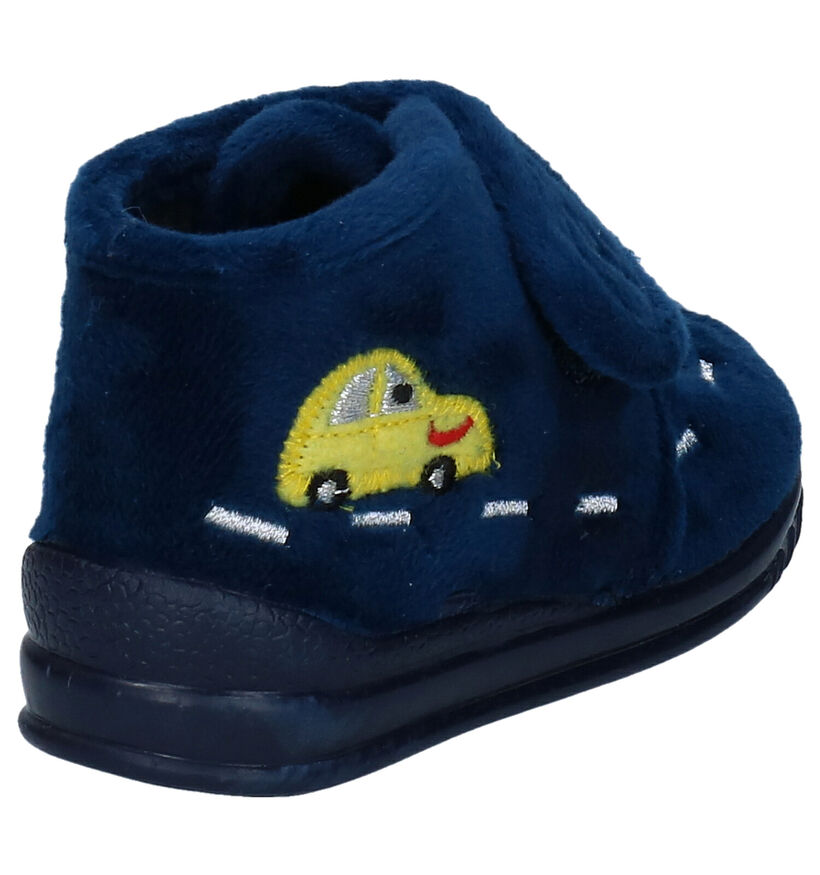 Milo & Mila Blauwe Pantoffels in stof (278460)