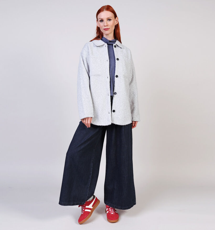 Pieces Oline Shacket Lichtgrijze Jas voor dames (361147)
