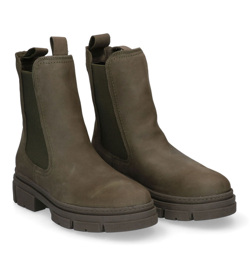 Tamaris Touch it Chelsea Boots en Kaki en nubuck (297115)