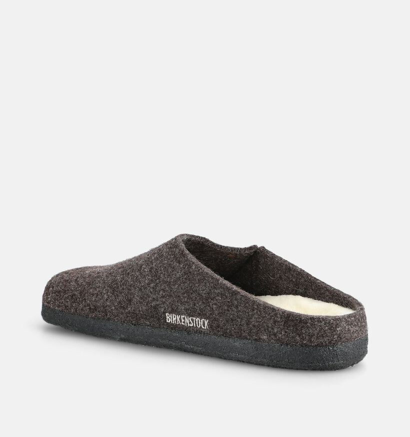Birkenstock Zermatt Standard Pantoufles en Brun fonc&eacute; pour hommes (377028) - pour semelles orthop&eacute;diques