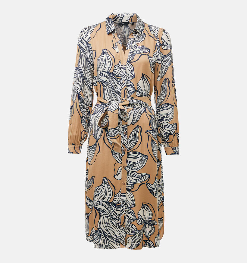 Mexx Graphic Flower Lichtbruine Hemdjurk voor dames (368546)