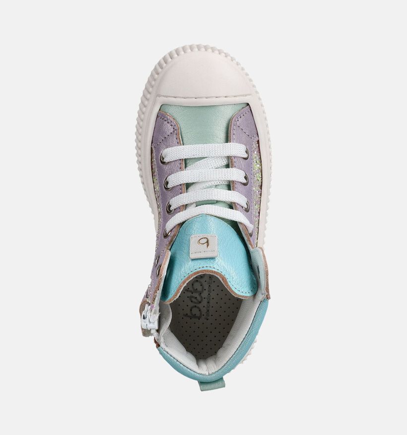 Beberlis Zilveren/Lila Hoge Sneakers voor meisjes (372144) - geschikt voor steunzolen
