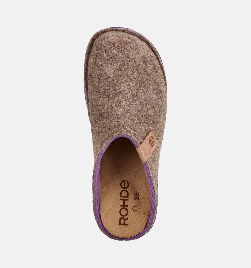 Rohde Lucca Donkerbeige Open Pantoffels voor dames (379801) - geschikt voor steunzolen