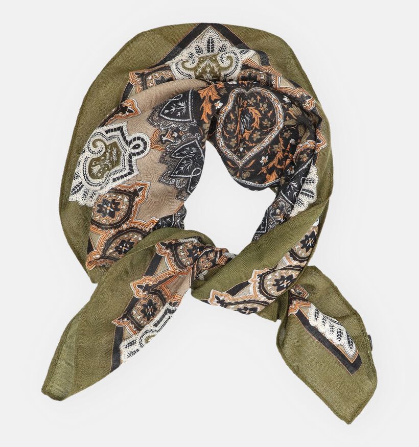 Via Limone Kakigroene Sjaal Paisley voor dames (382725)