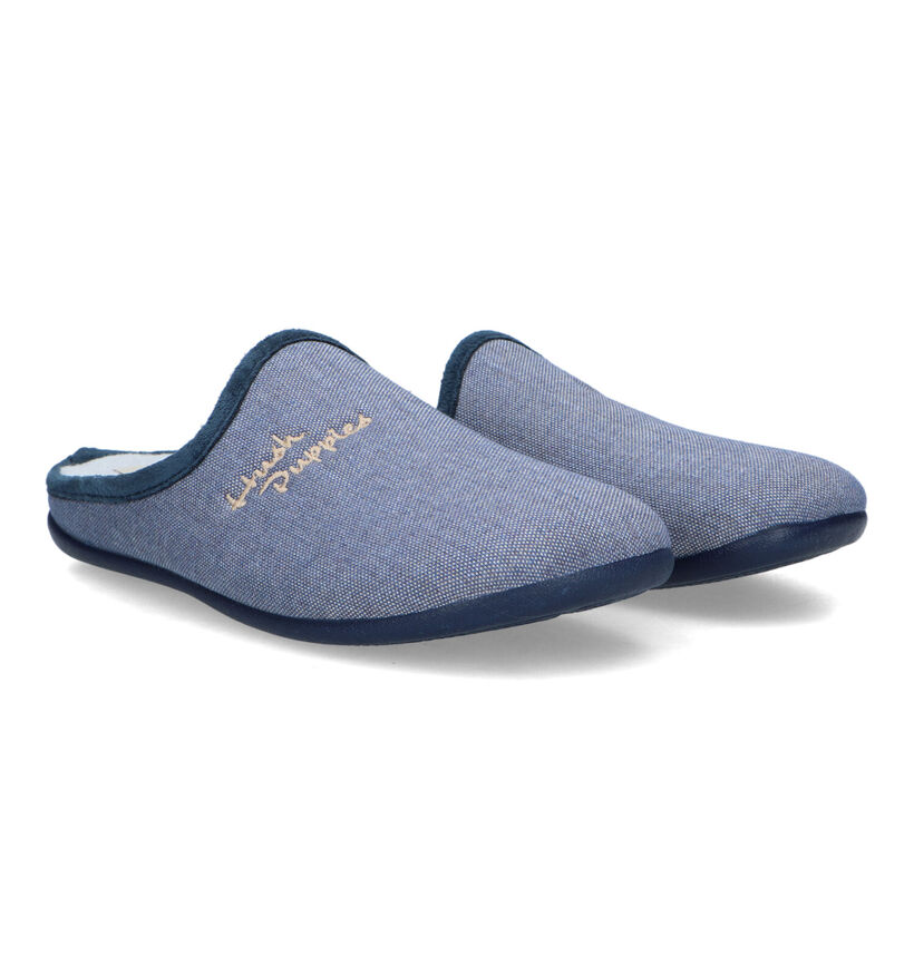 Hush Puppies Daron Pantoufles en Bleu pour femmes (357596)