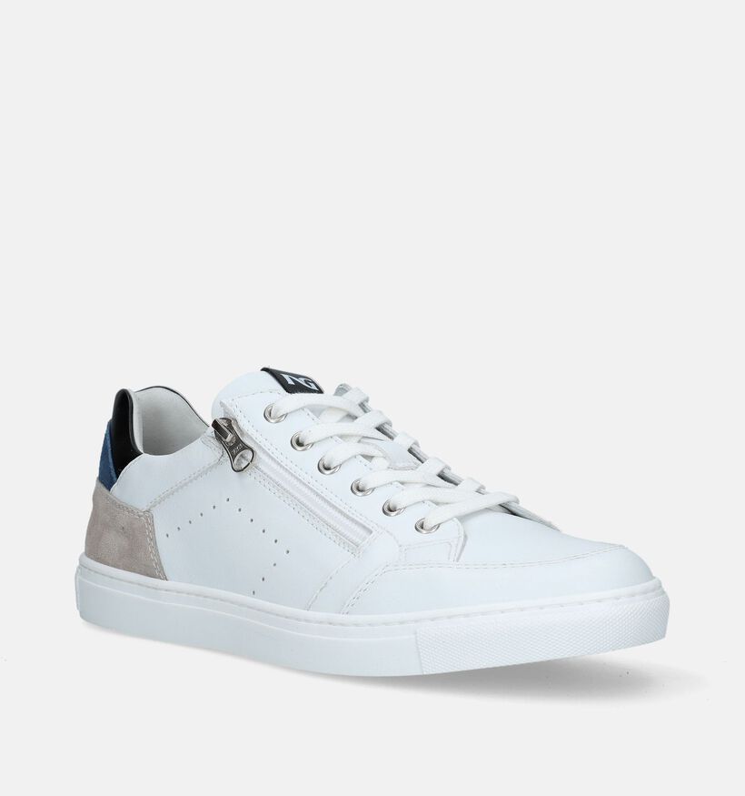 NeroGiardini Witte Veterschoenen voor heren (341722) - geschikt voor steunzolen