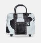 Olivia Lauren Cowhide Witte/Zwarte Laptoptas met Wieltjes (Trolley) voor dames (378535)