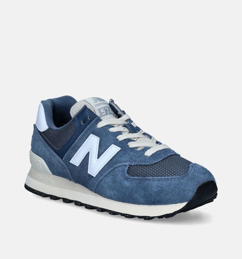 New Balance U 574 Baskets en Bleu pour femmes (349400) - pour semelles orthopédiques