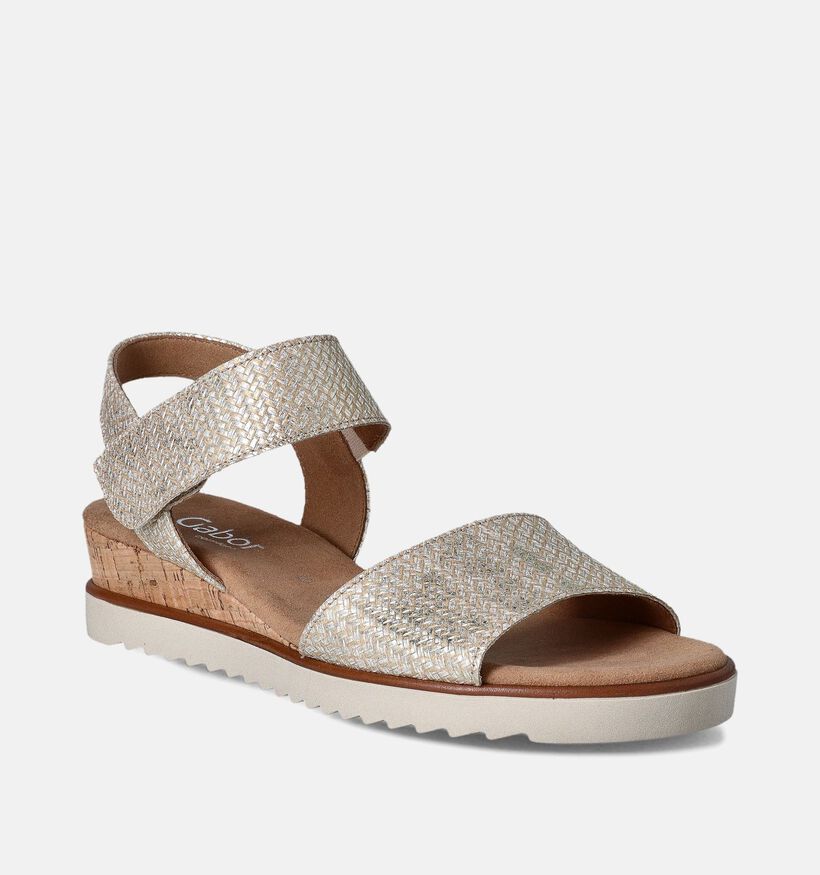 Gabor Beige Sandalen met sleehak voor dames (355064)