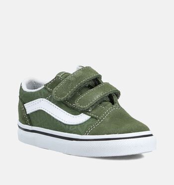 Vans Old Skool Low Sneakers Primary Check /White/Primary Checkblack/ White/Navy/Logo Alpine Green