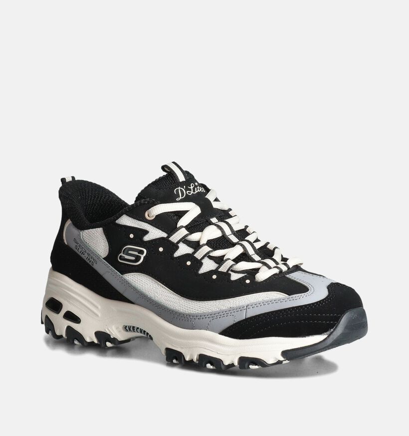 Skechers D'Lites Baskets en Noir/Blanc pour femmes (359723)