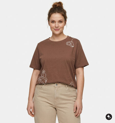 Vero Moda Curve T-shirts Beige/Bruin