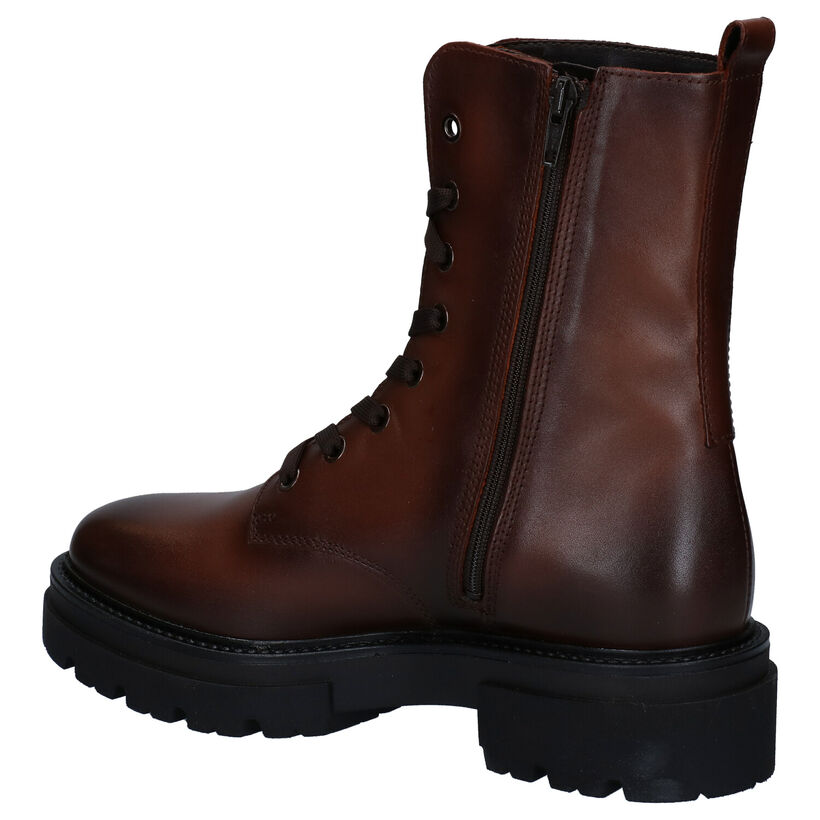 Tamaris Boots à lacets en Noir en cuir (290908)