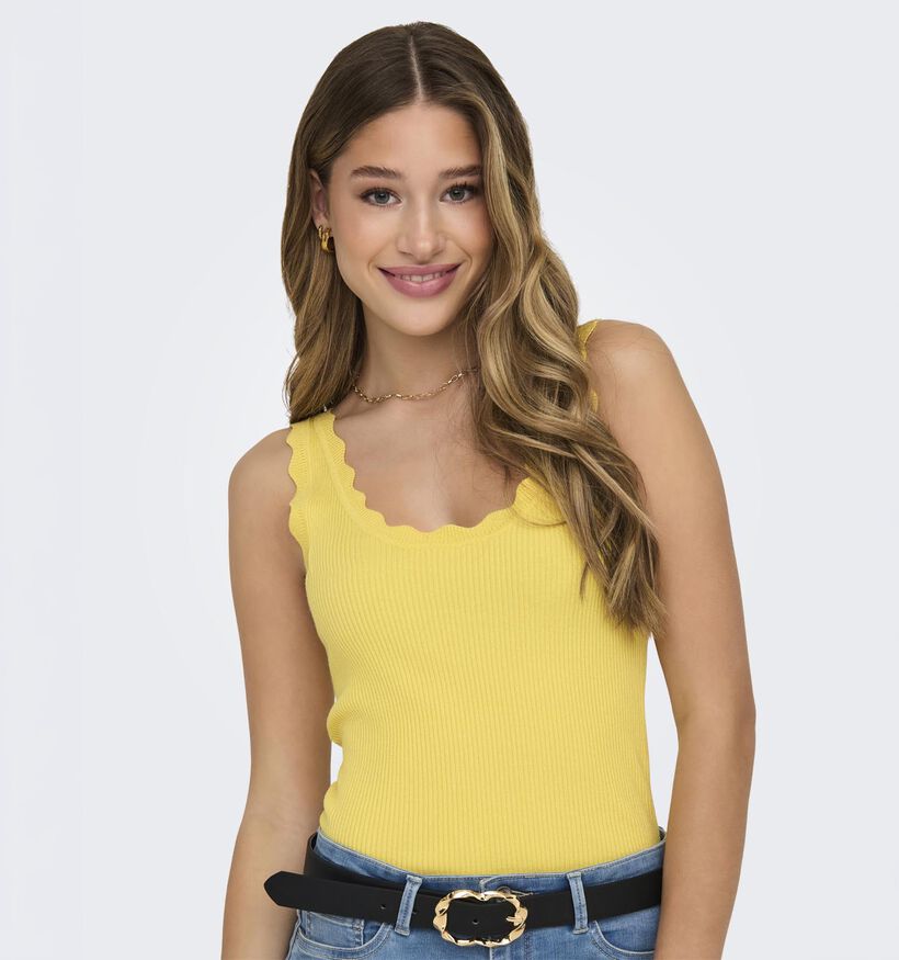 JDY Nanna Scallop Edge Geel Topje voor dames (374847)