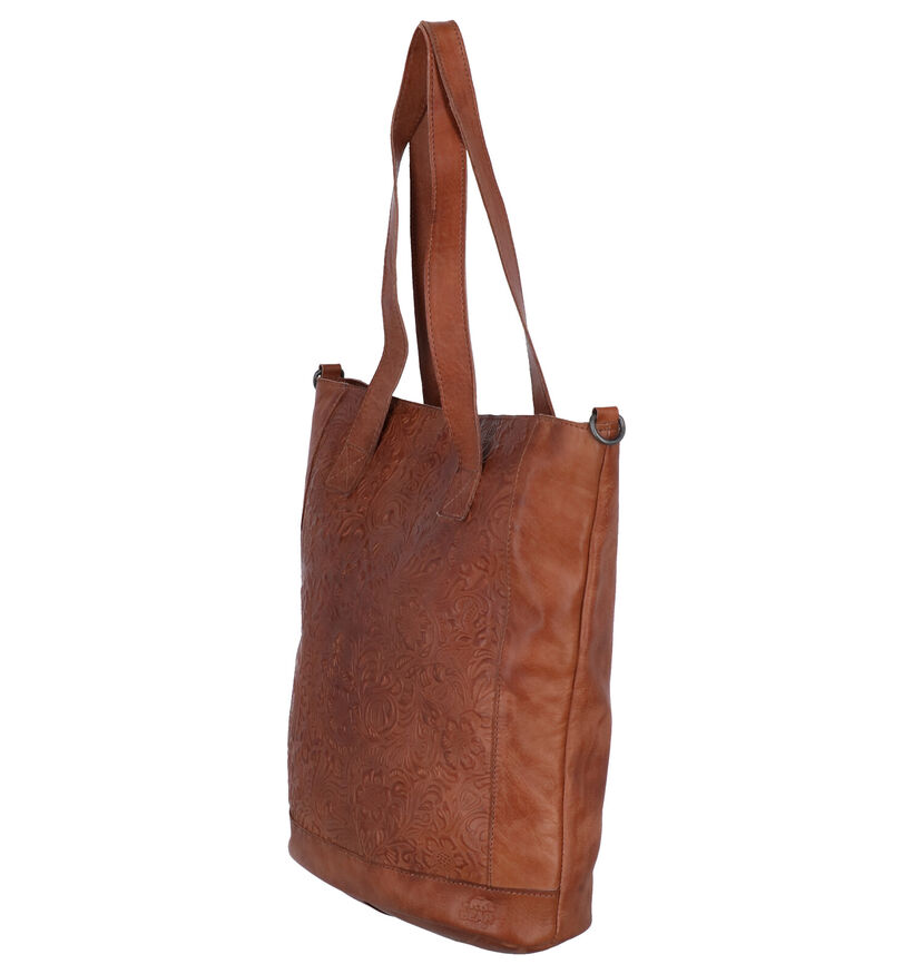 Bear Design Cognac Shopper Tas in leer (299638)