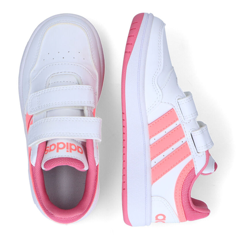 adidas Hoops 3.0 Witte Sneakers voor meisjes (301118) - geschikt voor steunzolen