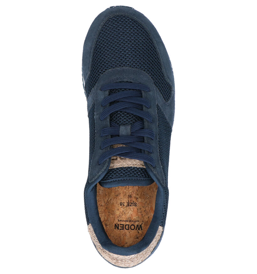 Woden Blauwe Sneakers in stof (254188)