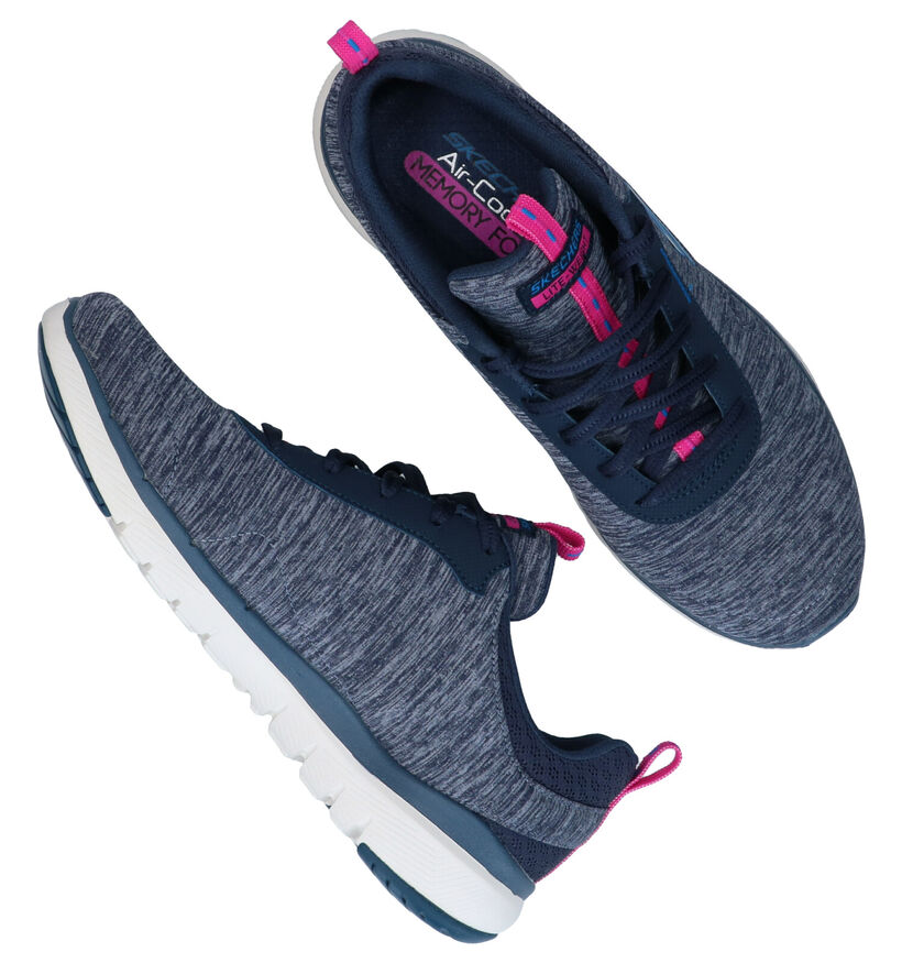 Skechers Flex Appeal Baskets en Bleu en textile (279347)