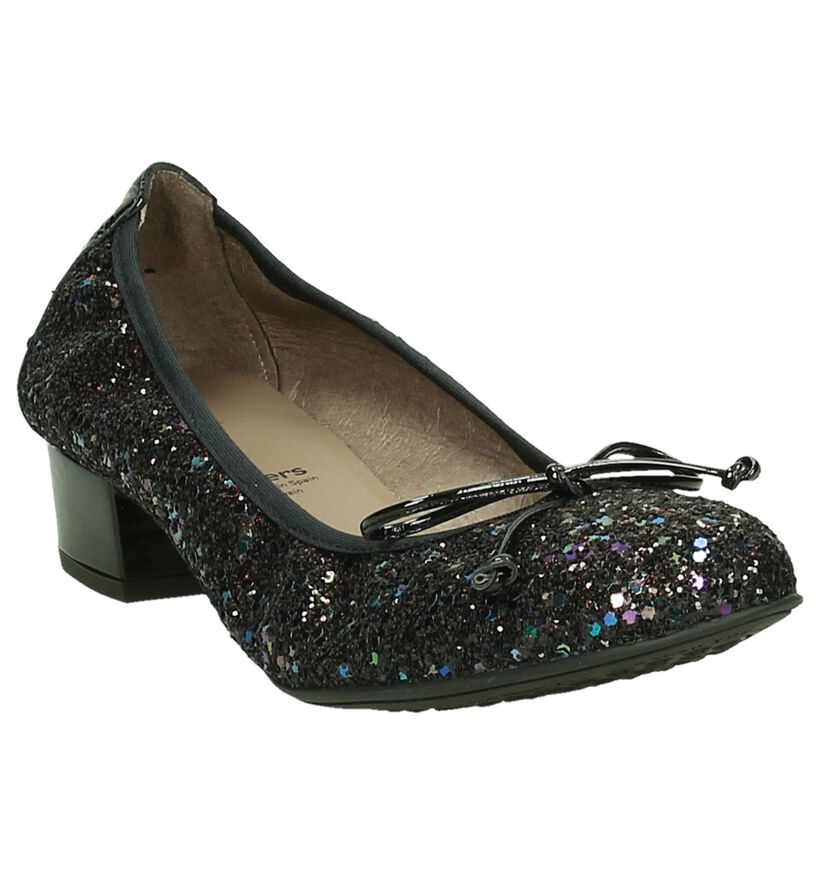 Wonders Zwarte Glitter Pumps in leer (185563)