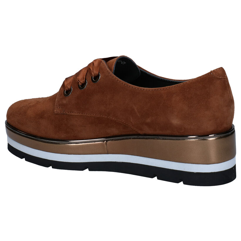 Nathan-Baume Cognac Veterschoenen in daim (283254)