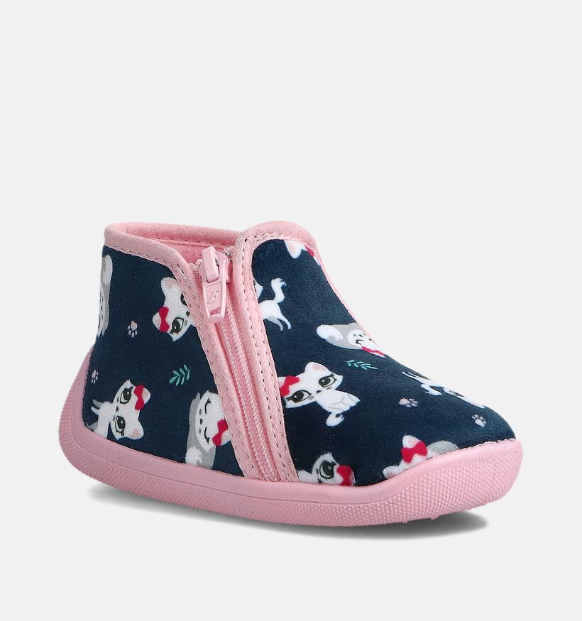 Milo & Mila Pantoufles fermées en Bleu pour filles, garçons (364917) - pour semelles orthopédiques