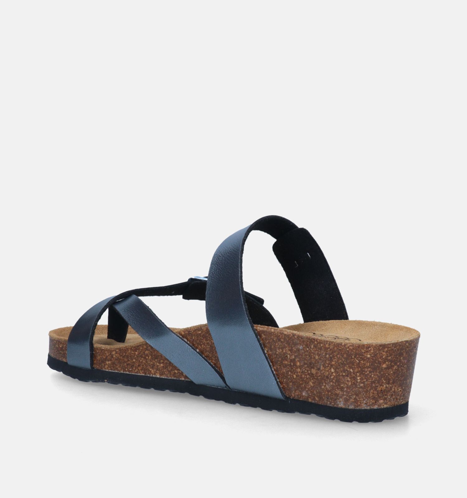 Bio Dream Grijze Teenslippers met sleehak Dames Slippers Online op TORFS.BE