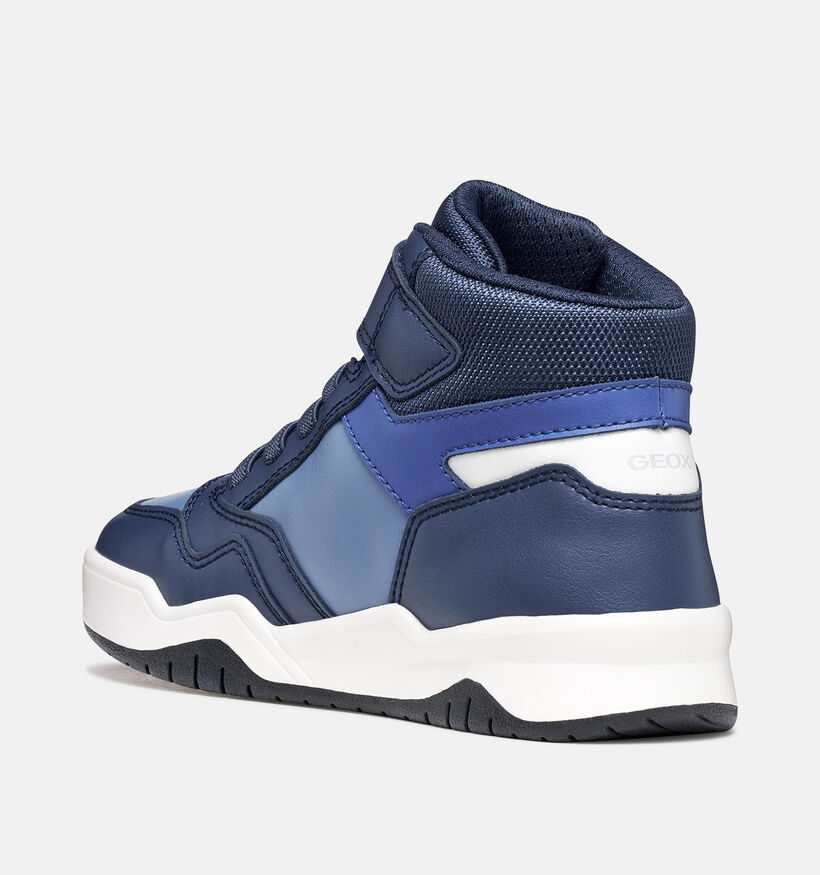 Geox Perth Navy Baskets montantes en Bleu pour gar&ccedil;ons (376232) - pour semelles orthop&eacute;diques