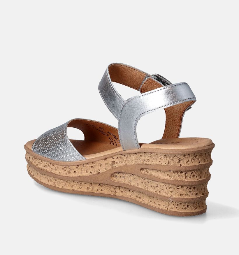 Gabor Best Fitting Sandales avec talon compensé en Argent pour femmes (355089)