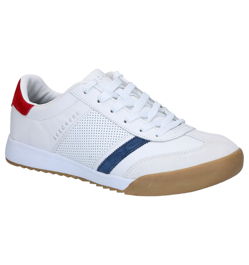 Skechers Zinger Witte Veterschoenen in kunstleer (272810)