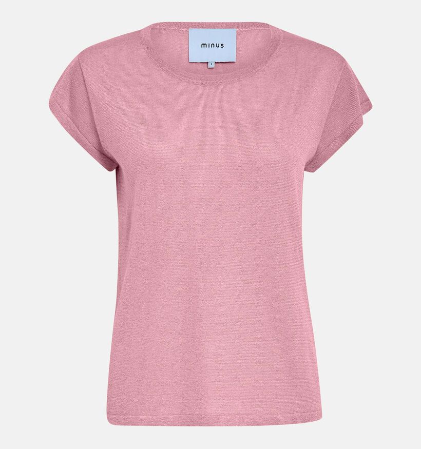 Minus Carlina Knit T-shirt en Rose pour femmes (371808)