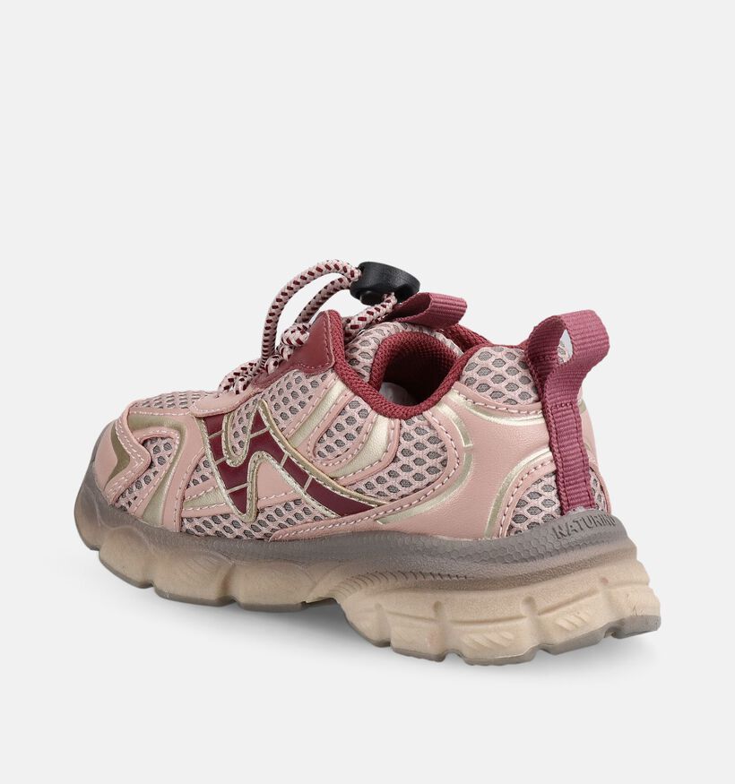 Naturino Wave Baskets basses en Rose pour filles (380171) - pour semelles orthop&eacute;diques