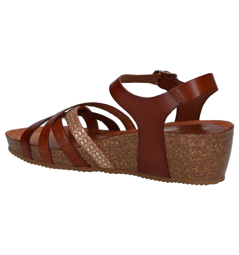 Signatur Cognac Sandalen in leer (288320)