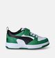 Puma Rebound v6 Lo Baskets en Vert pour filles, garçons (350373) - pour semelles orthopédiques