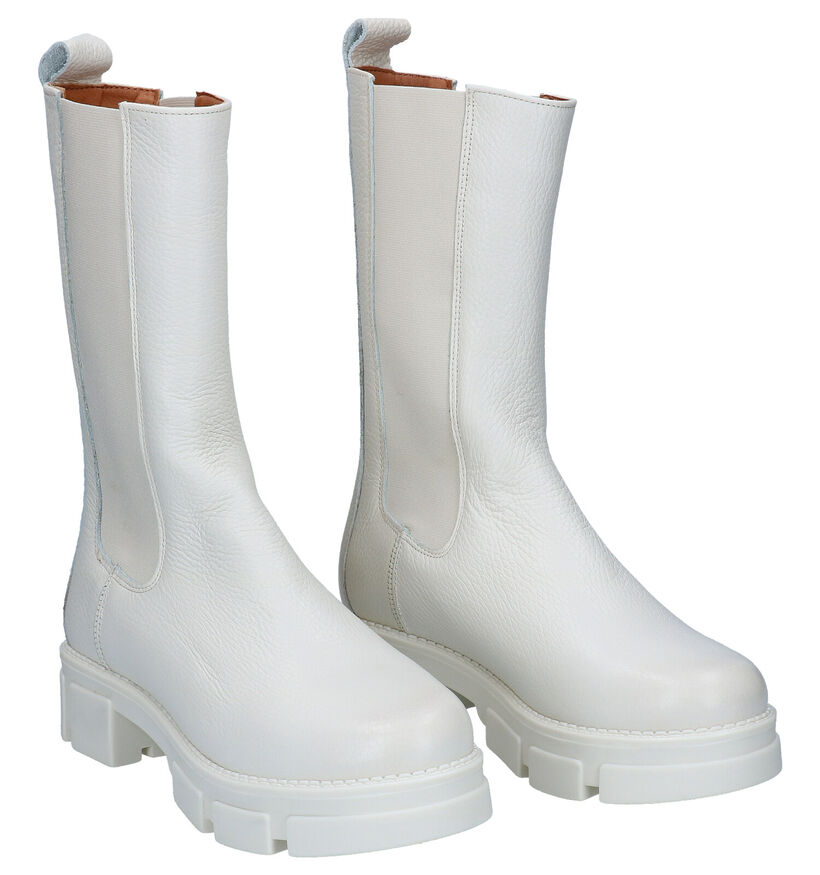 Shoecolate Ecru Chelsea Boots in leer (295594)