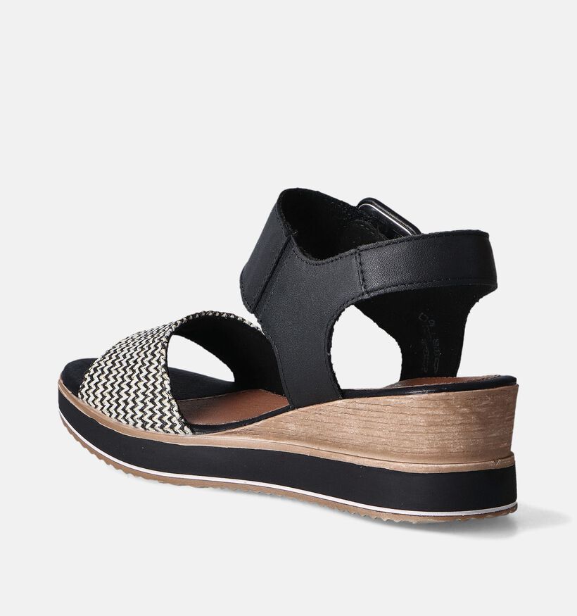 Remonte Zwarte Sandalen met sleehak voor dames (354862)