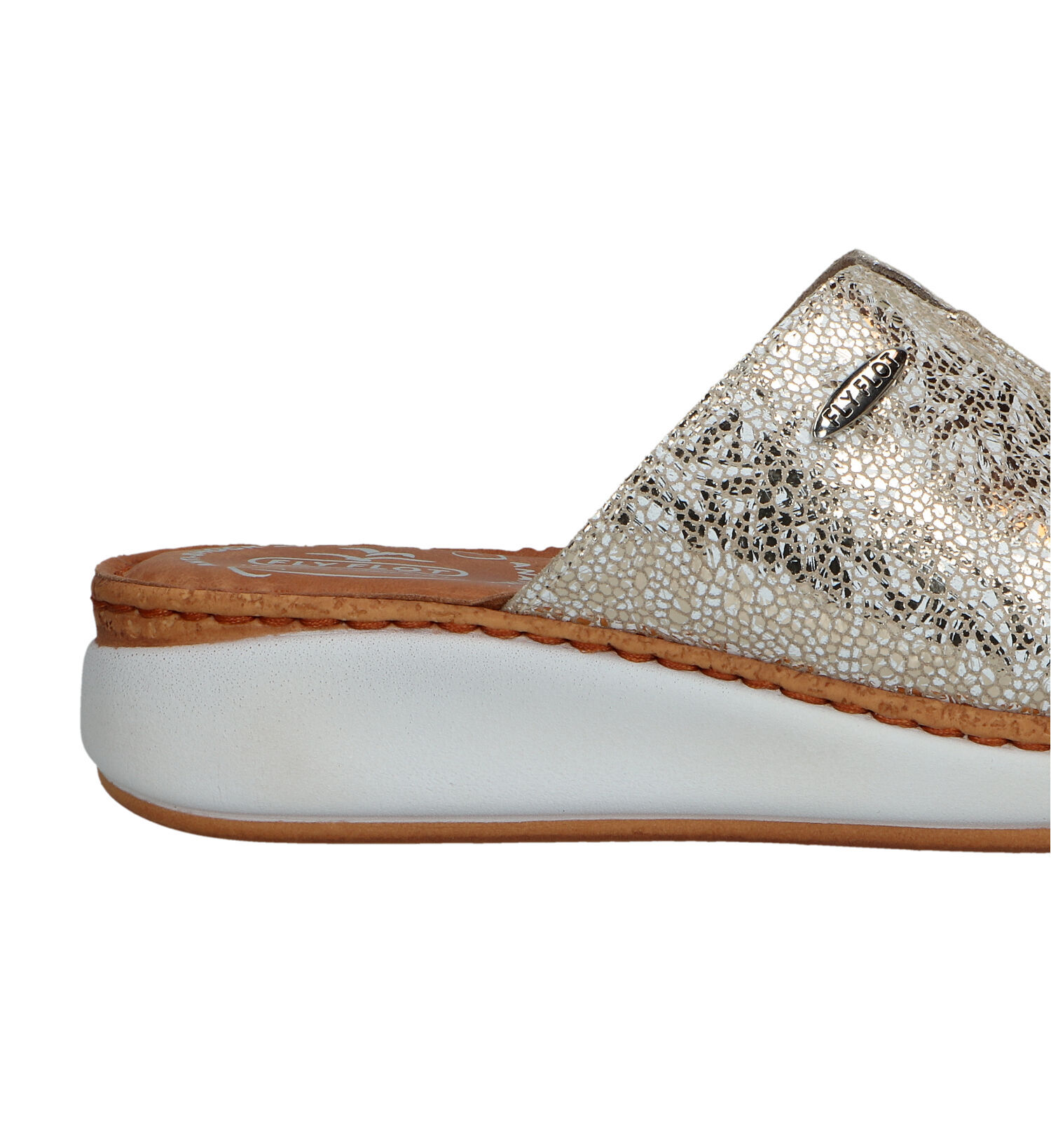 Fly Flot Gouden Slippers Dames Slippers Online op TORFS.BE