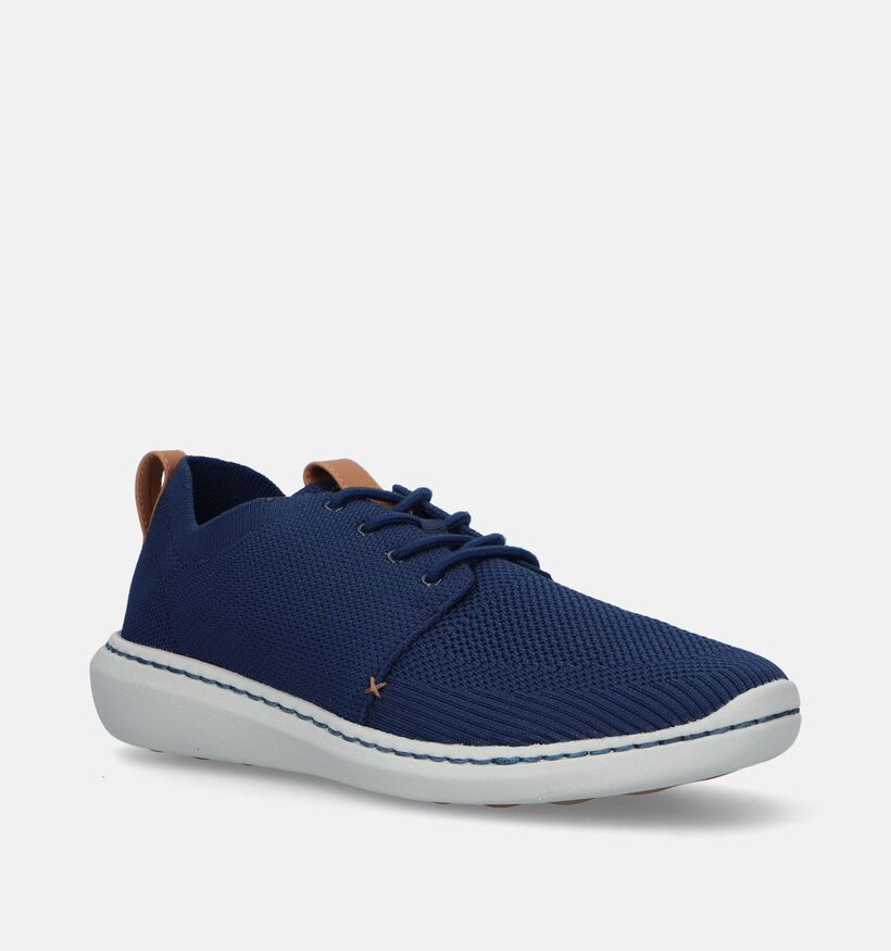 Clarks Step Urban Mix Blauwe Veterschoenen voor heren (337765) - geschikt voor steunzolen