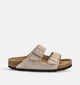 Birkenstock Arizona Suede Nu-pieds en Beige fonc&eacute; pour femmes, hommes (376063)