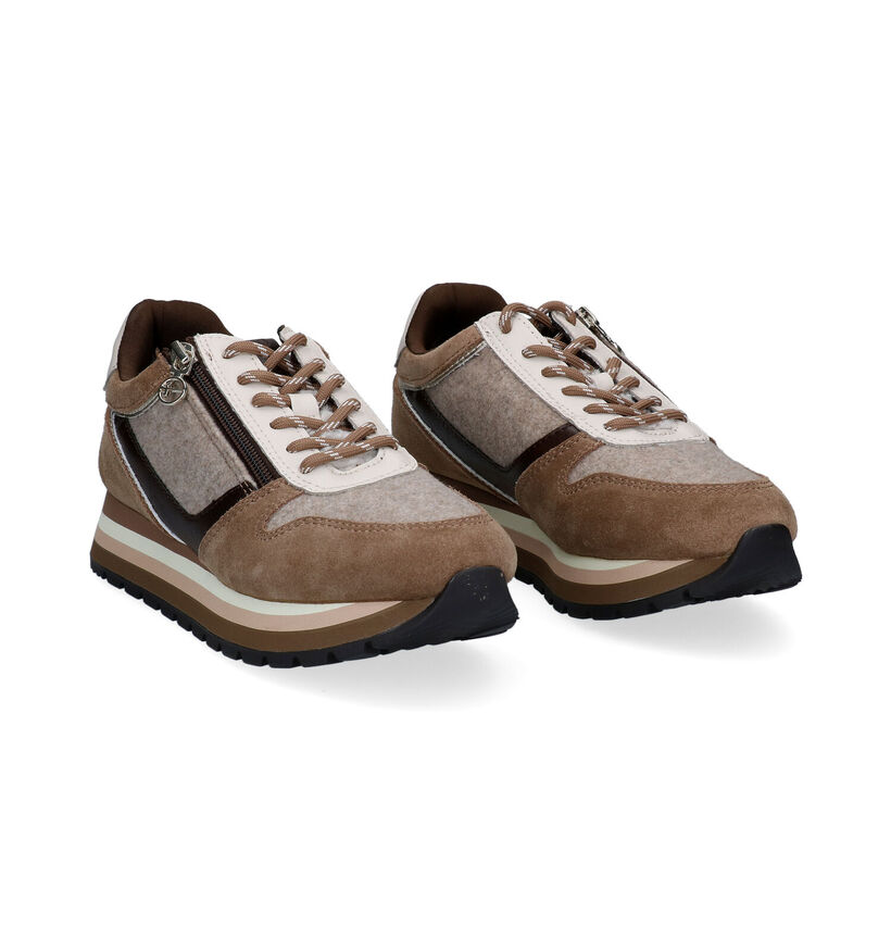 Tamaris Baskets casual en Taupe en textile (296756)