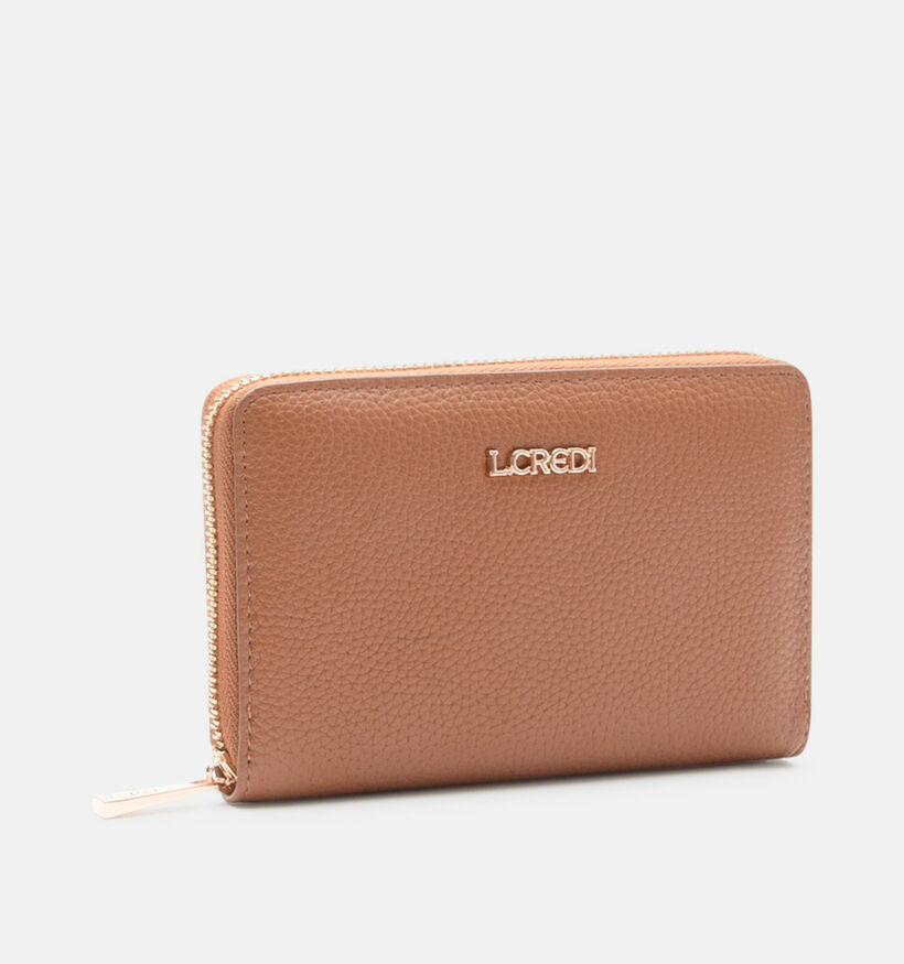 L.Credi Perla Cognac Portemonnee met Rits voor dames (379572)