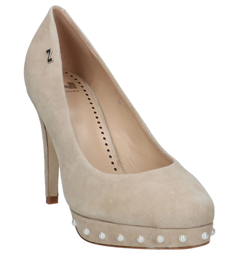 Beige Pumps met Hoge Hak Nathan-Baume in daim (219222)