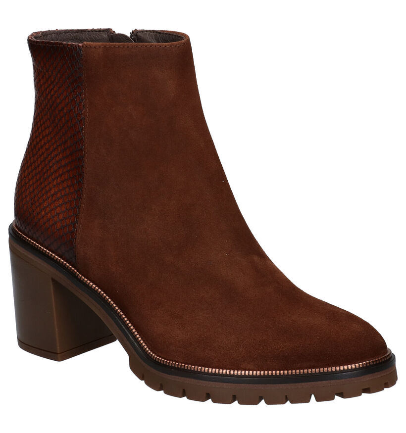 Softwaves Cognac Enkellaarzen in leer (298173)