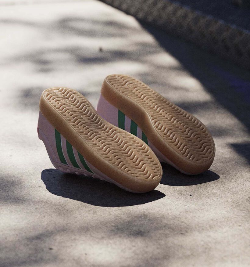 adidas VL Court 3.0 Roze/Groene Sneakers voor meisjes (372717) - geschikt voor steunzolen